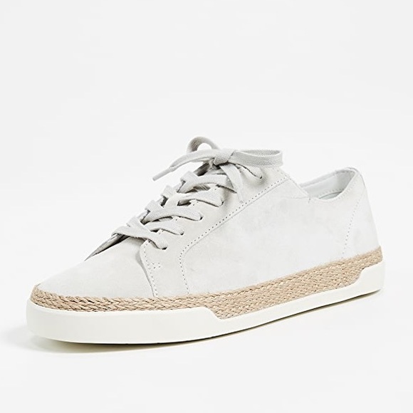 Vince Jadon Espadrille Sneaker Size 9 Gray Suede Jute - Picture 3 of 11